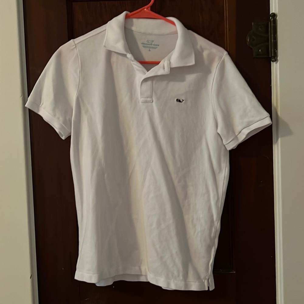 Boys white cotton pique vineyard vines polo
